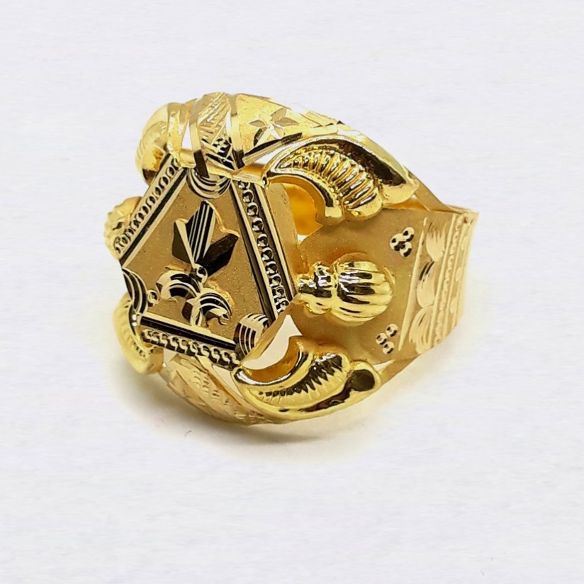 Lightweight nazrana gold ring for men