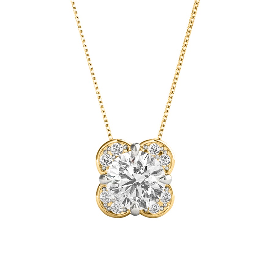 Clover leaf pendant vs yellow 18k