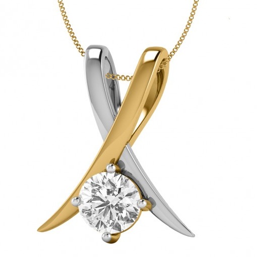 Charlotte solitaire pendant sI rose 18k