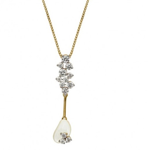 Pendulum solitaire pendant vvs white 18k