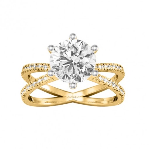Chunky bridal solitaire ring