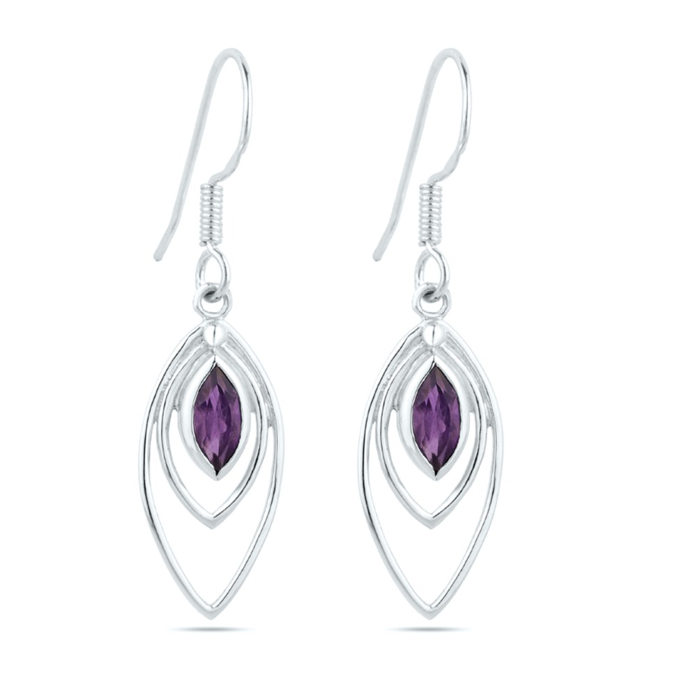 Amethyst Earring, Faceted Purple Amethyst, Gemstone earring,