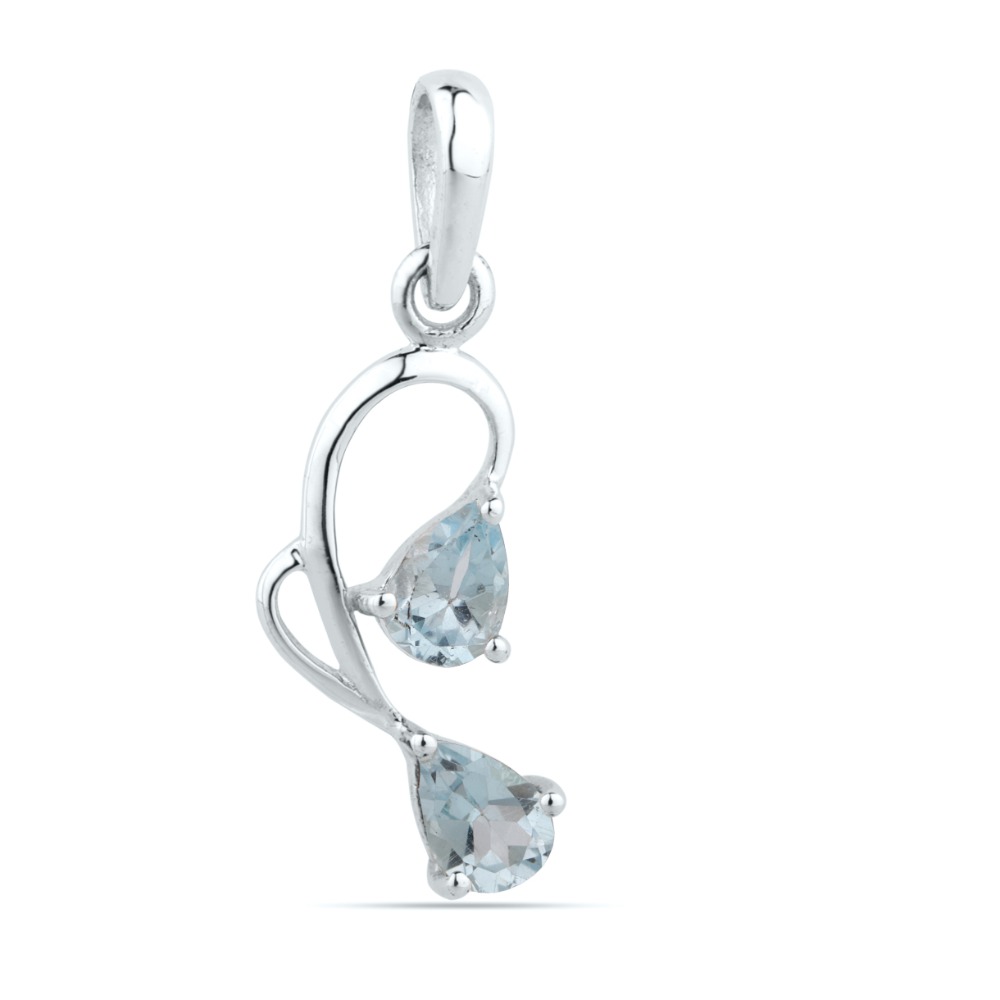 Blue topaz pendant, 5×7mm pear shaped Blue topaz Pendant
