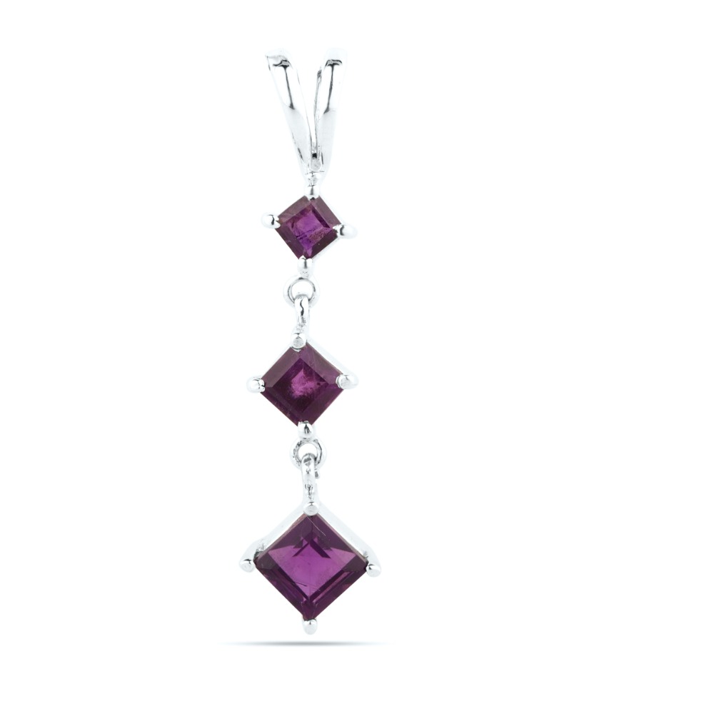 Natural Amethyst Pendant-Square Amethyst Pendant-Gemstone