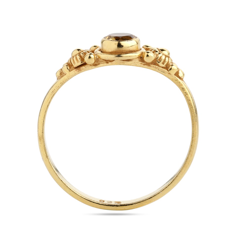 Round Citrine Ring, November Birthstone Ring - Image 3