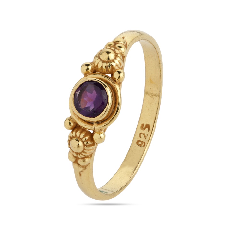 amethyst ring round cut purple amethyst ring gemstone ring