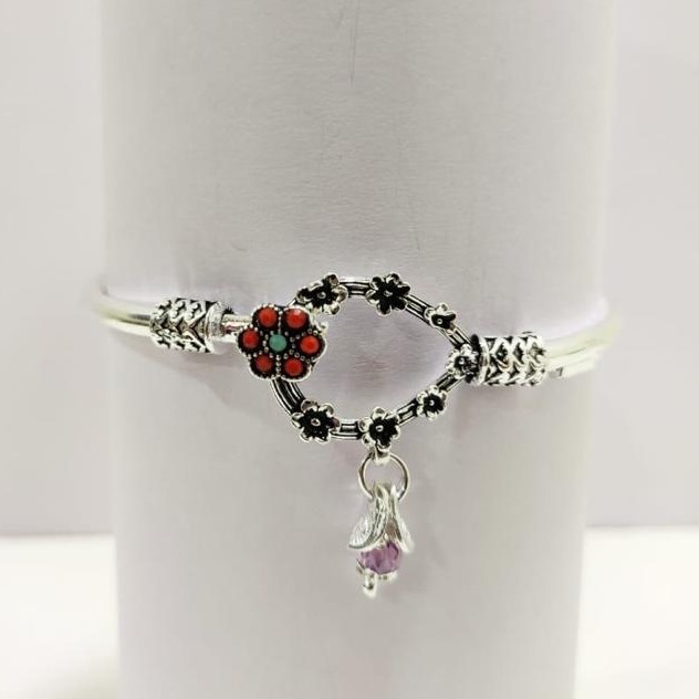 925 silver floral design kada payal