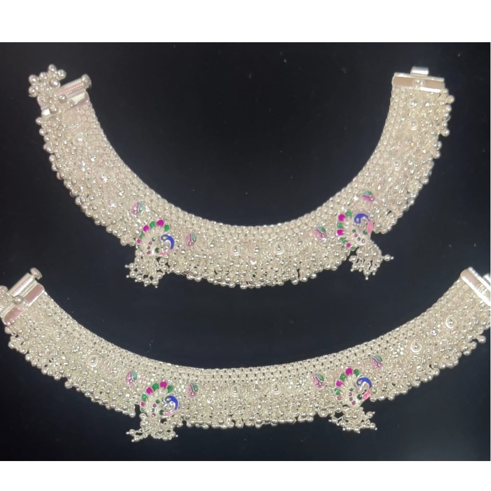 925 silver peacock design payal