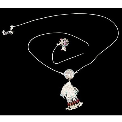 925 silver fancy belly chain