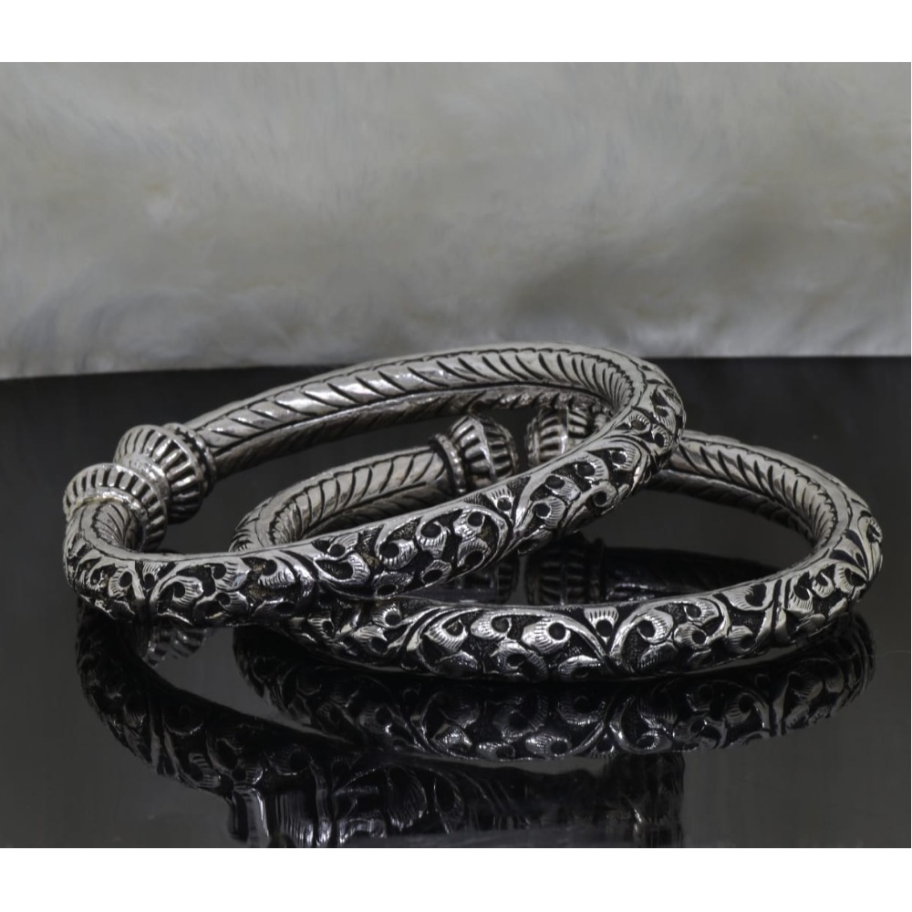 925 silver oxidised leg kada payal