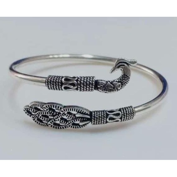 925 silver peacock design adjustable kada