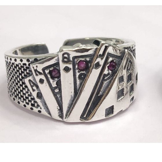 925 silver antique design hallmark ring