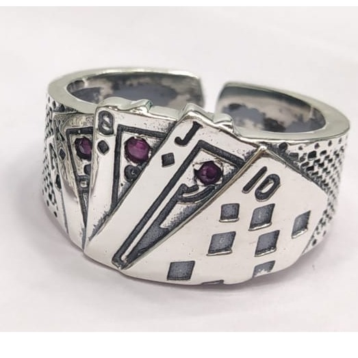 Silver new stylish design hallmark ring
