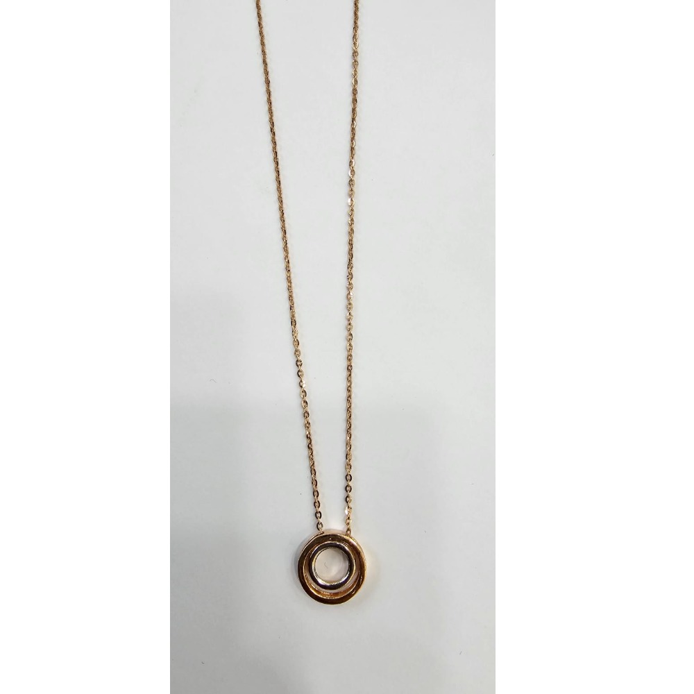 18K Rose Gold Round Shape Pendant Chain