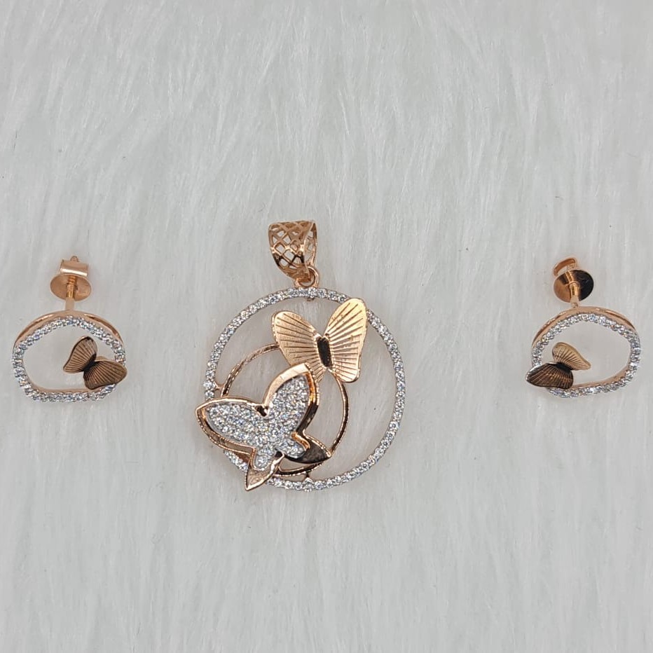 18KT Rose Gold Fancy Pendant Set PS007