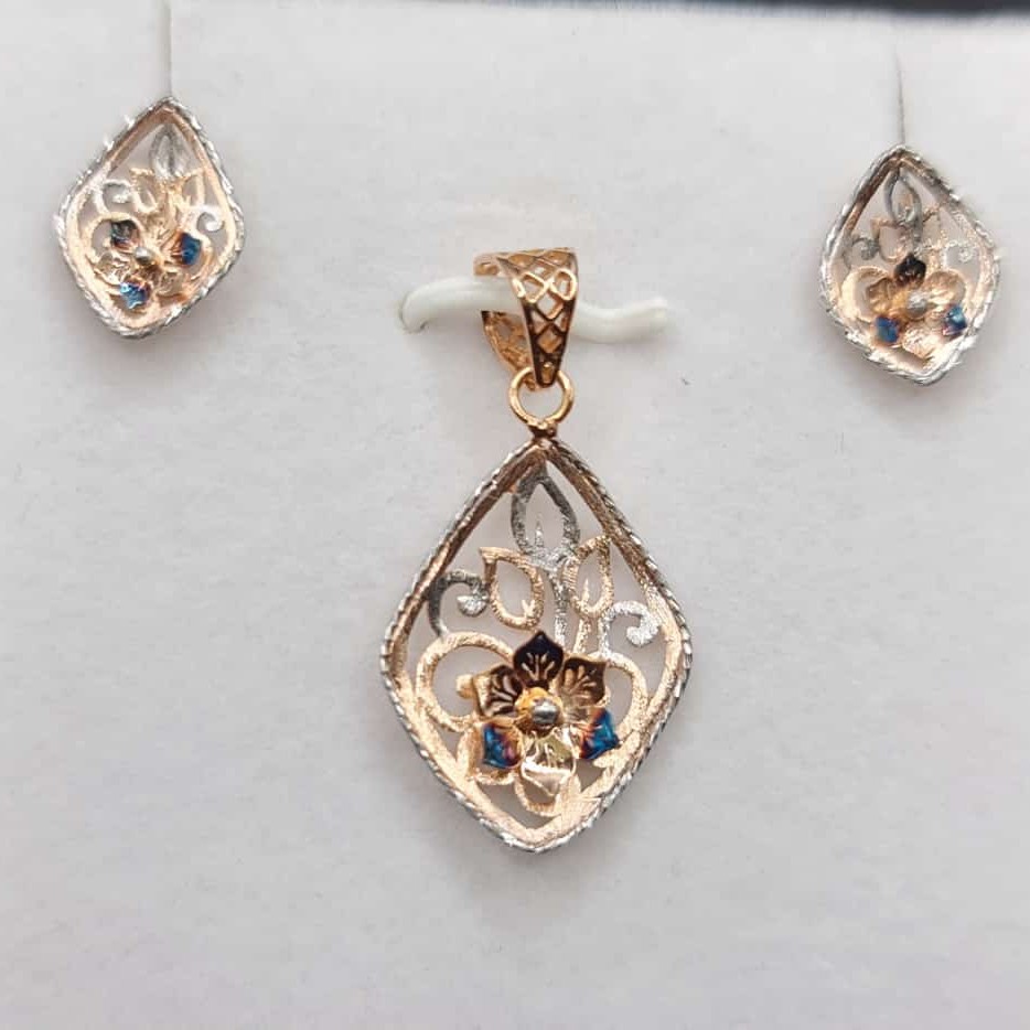 18KT Rose Gold Designer Pendant Set PS004