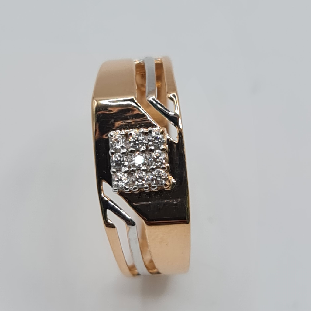 18k rose gold fancy gents ring