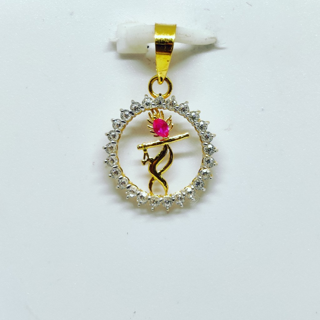 18 KT 750 Hallmark fancy diamond Shree Krishna Pendent