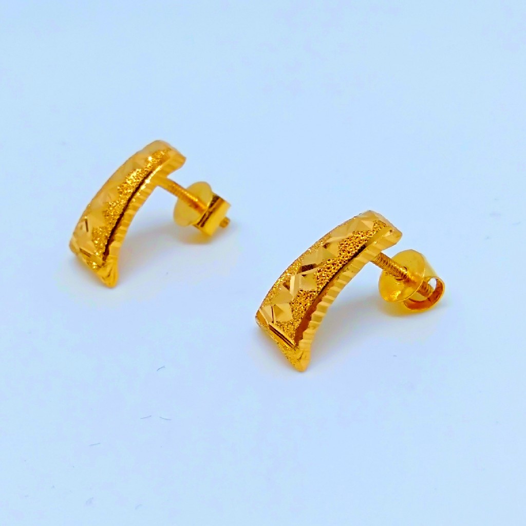 22 KT 916 Hallmark Fancy plain Ladies Earring - Image 3