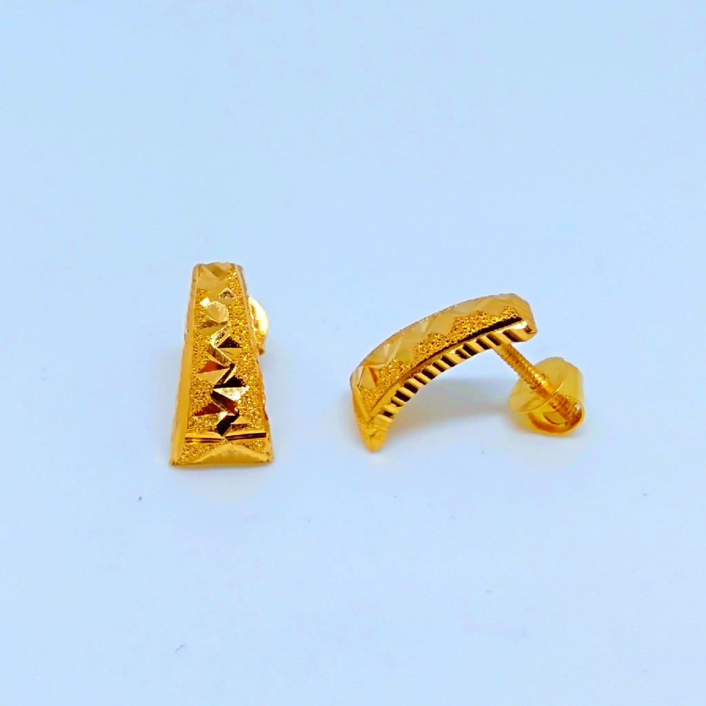 22 KT 916 Hallmark Fancy plain Ladies Earring - Image 2