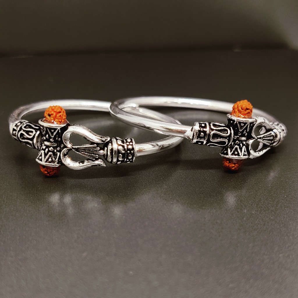 Silver om rudraksha kids Kada ( Kadli ) - Image 2