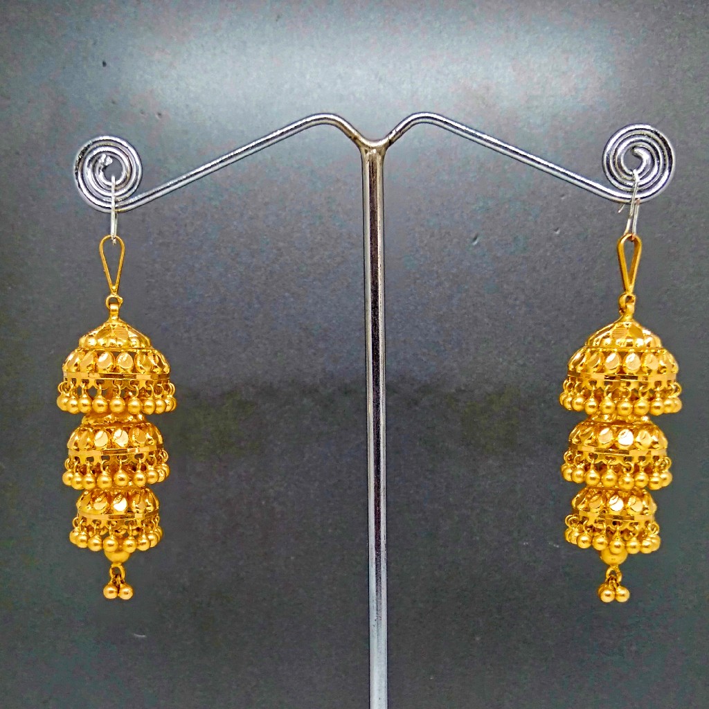 22 KT 916 Hallmark 3 layer women  Jhumka