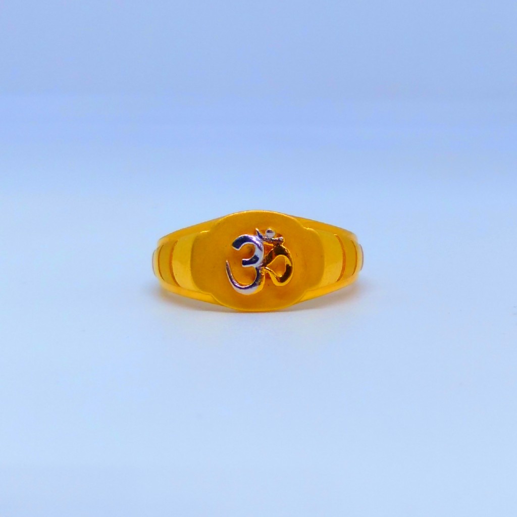 22 KT 916 Hallmark Plane Casting Om Gents Ring