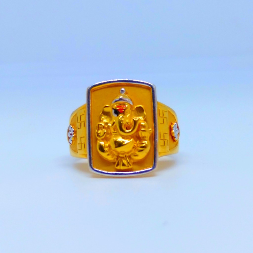 22 KT 916 Hallmark Plane Casting Ganpati Ji gents ring