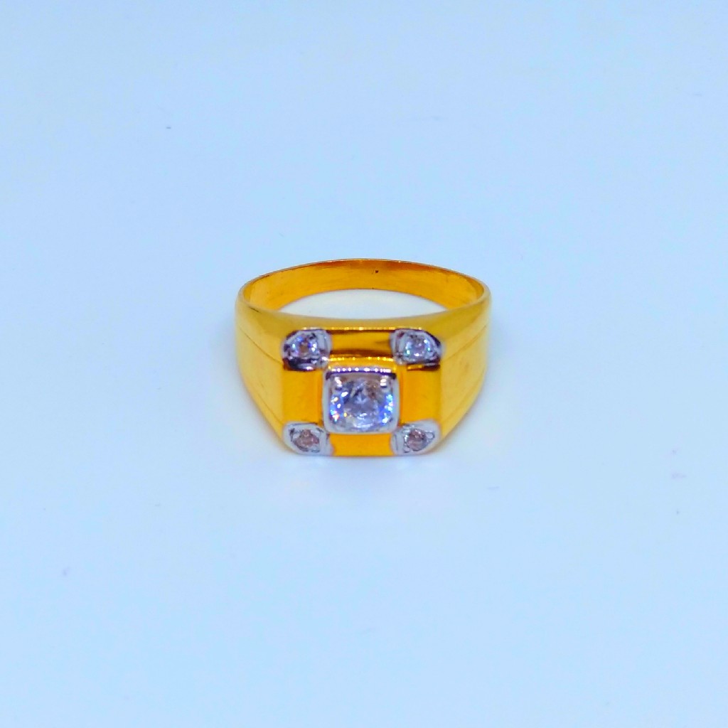 22 KT 916 Hallmark fancy square diamond gents ring - Image 3
