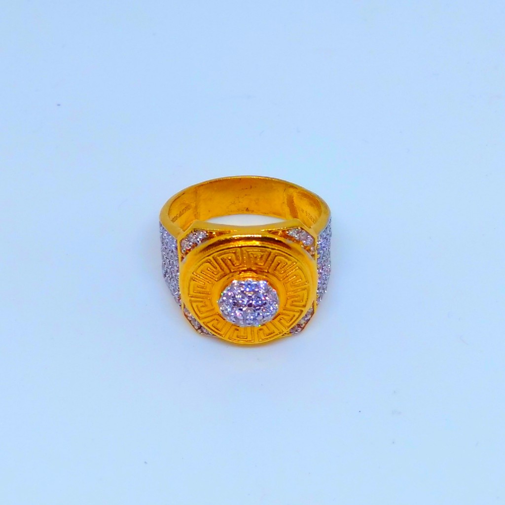 22 KT 916 Hallmark round shape gents diamond ring - Image 3