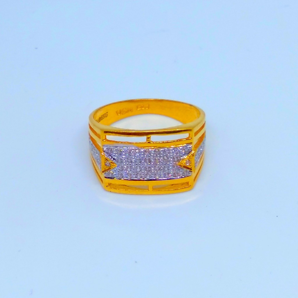 22 KT 916 Hallmark fancy gents diamond ring - Image 3