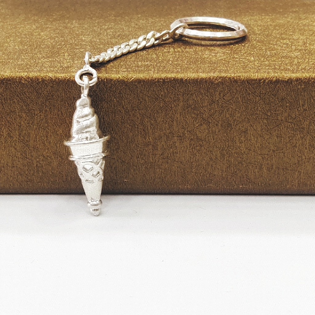 Silver keychain Ice cream cone