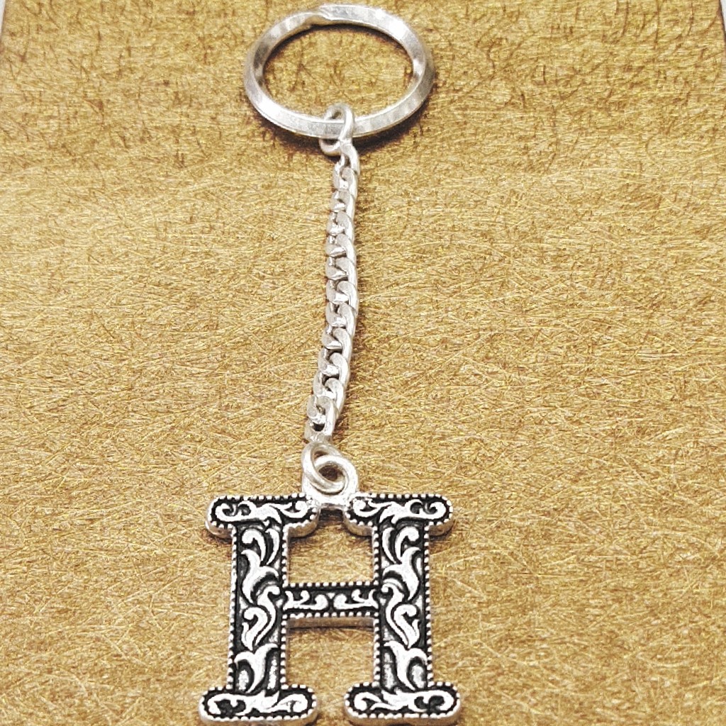 Silver keychain alphabet letter(h) - Image 2