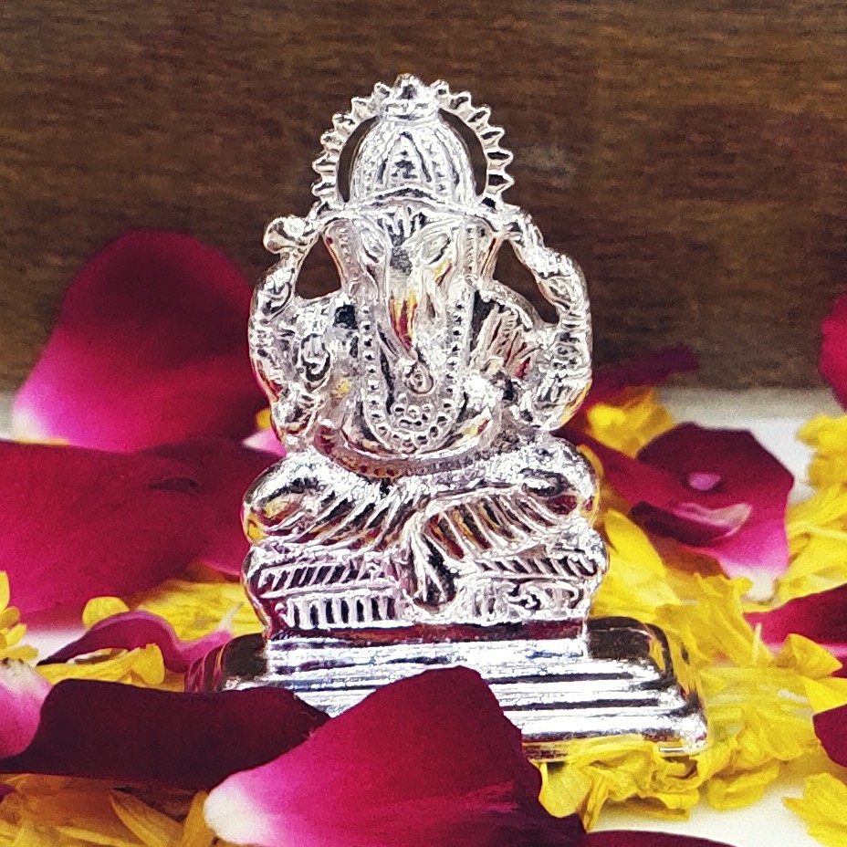 silver Ganesh ji Murti-plate(solid)