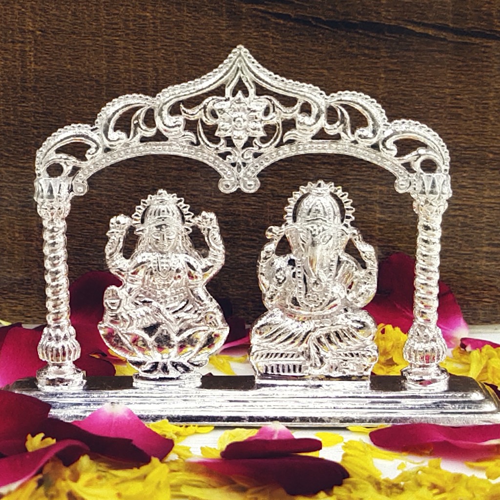 Silver Ganesh Ji- Lakshmi Ji murti