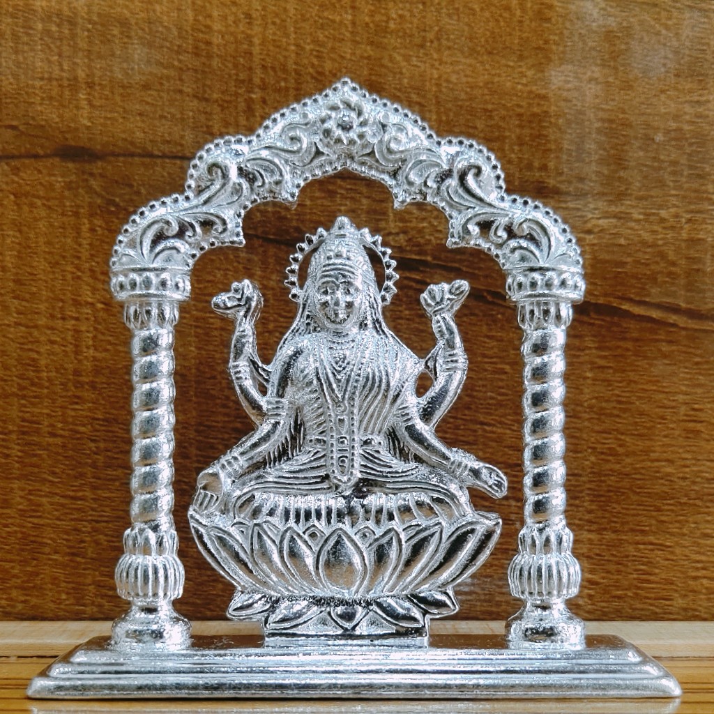 Silver maa lakshmi ji murti(solid) - Image 2