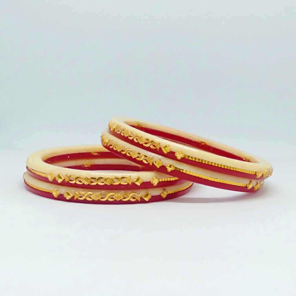 22 kt 916 red-off white women bangles
