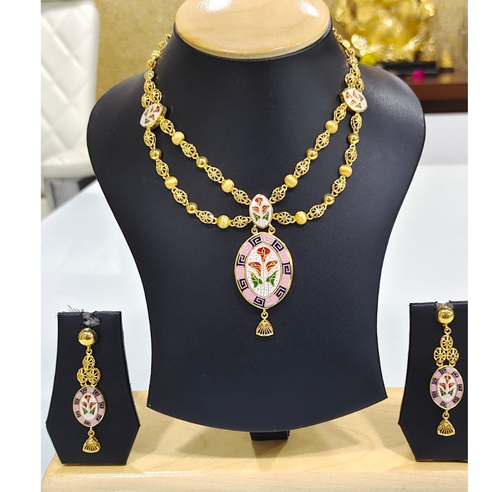 Gold meenakari necklace Set