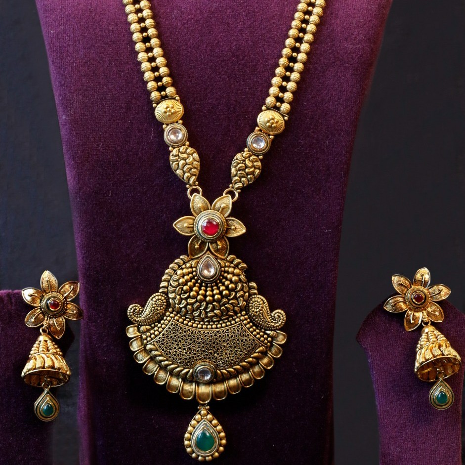antique necklace set 22kt