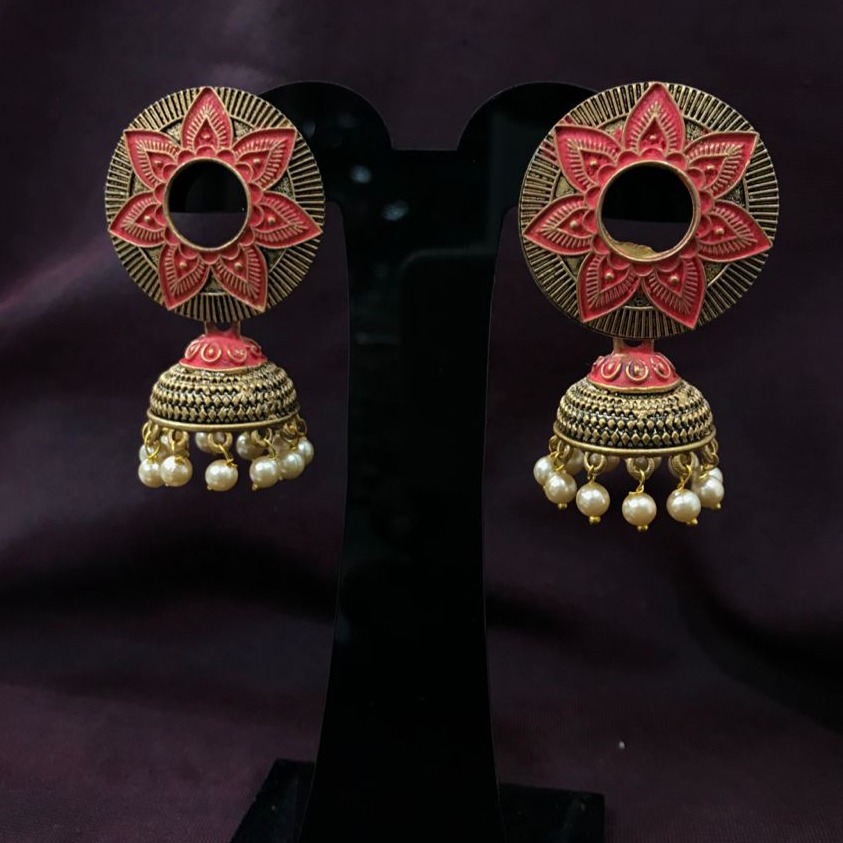 Artificial Red Jummar Earring