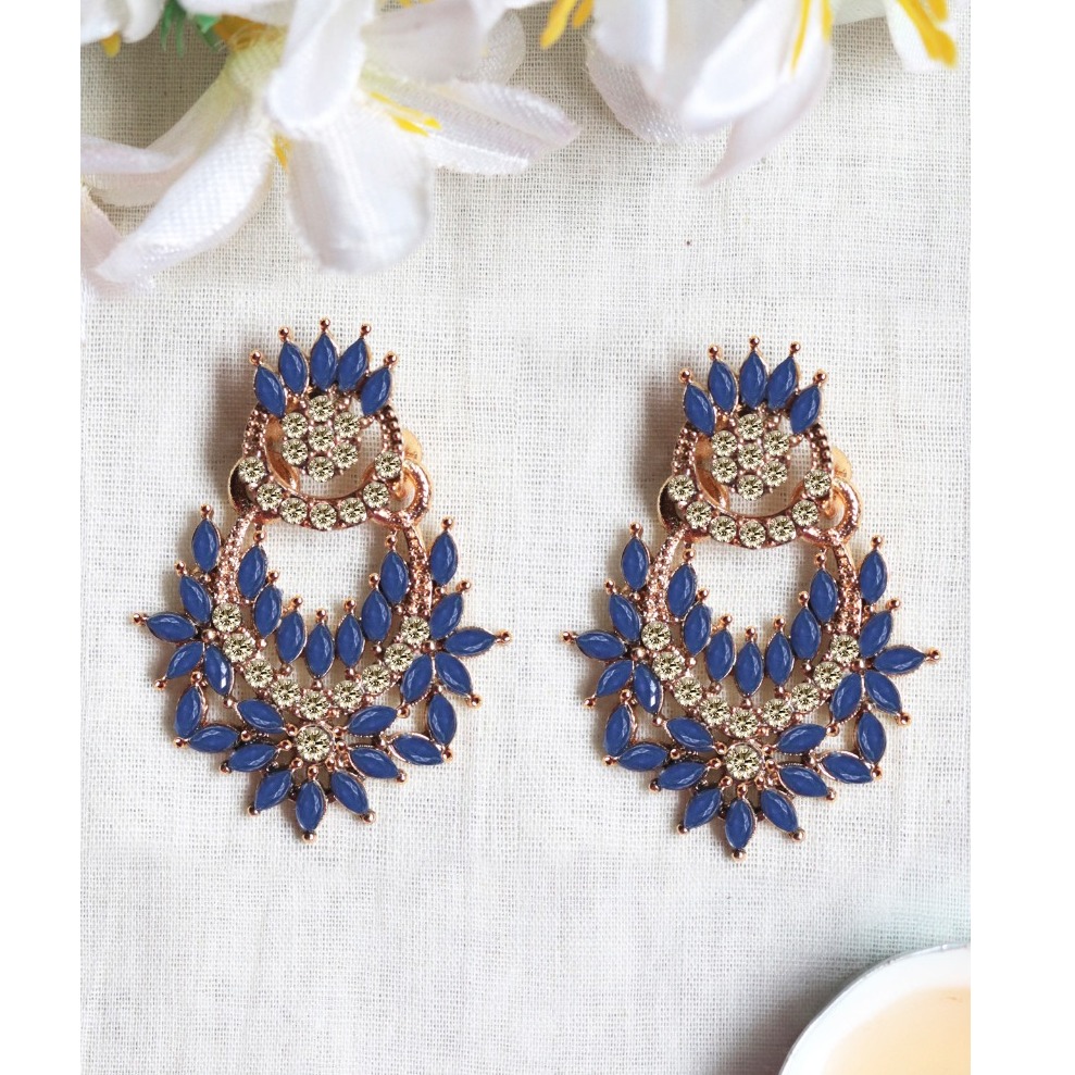 Artificial Blue Stone Earring