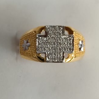 916 CZ Gold Hallmark Men's Ring