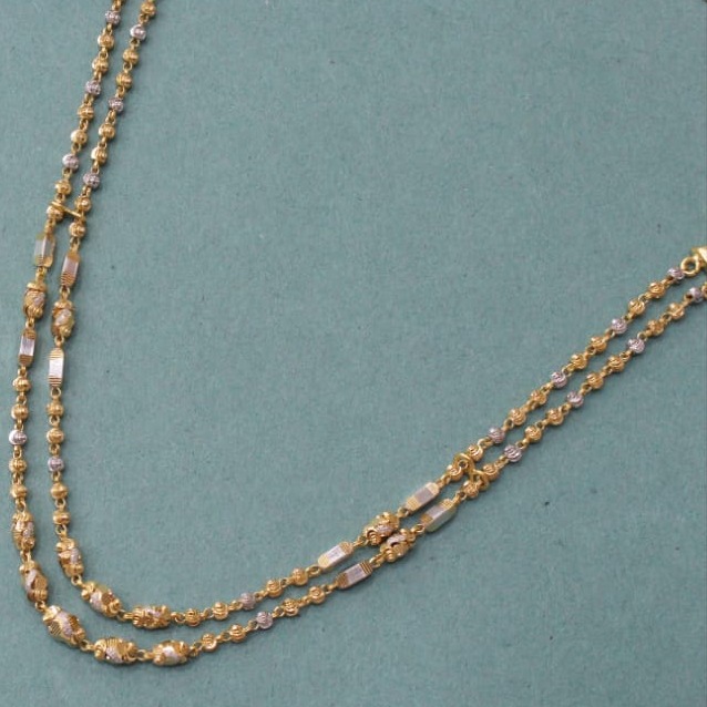 916 CZ Gold Unqiue Design Hallmark Chain