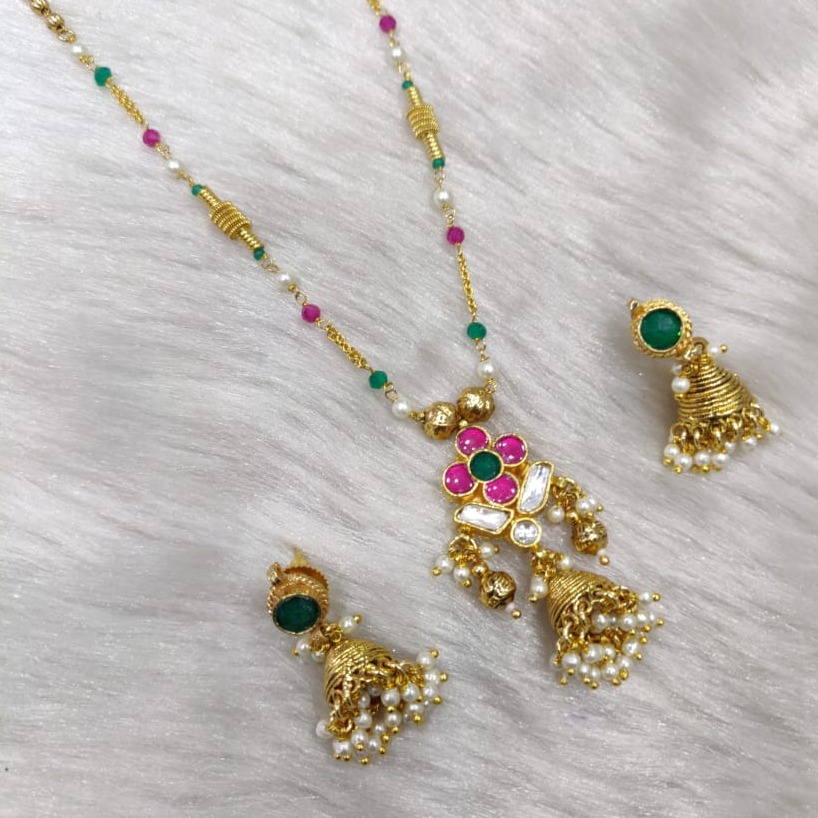 916 Gold Light Weight Classic Design Necklace Set
