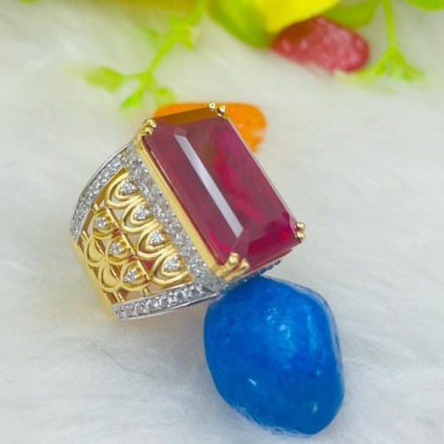 916 RED STONE BIG RING