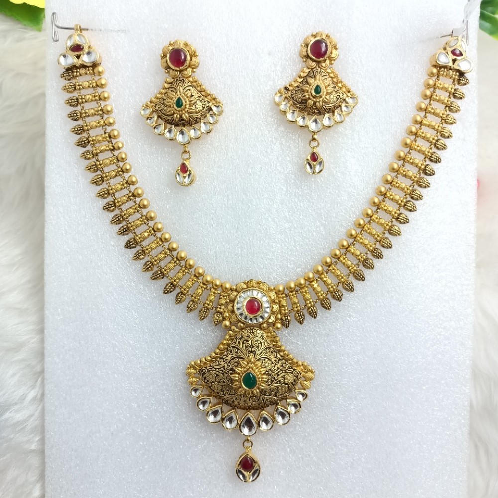 22k Gold Fancy Necklace Set RJNS04