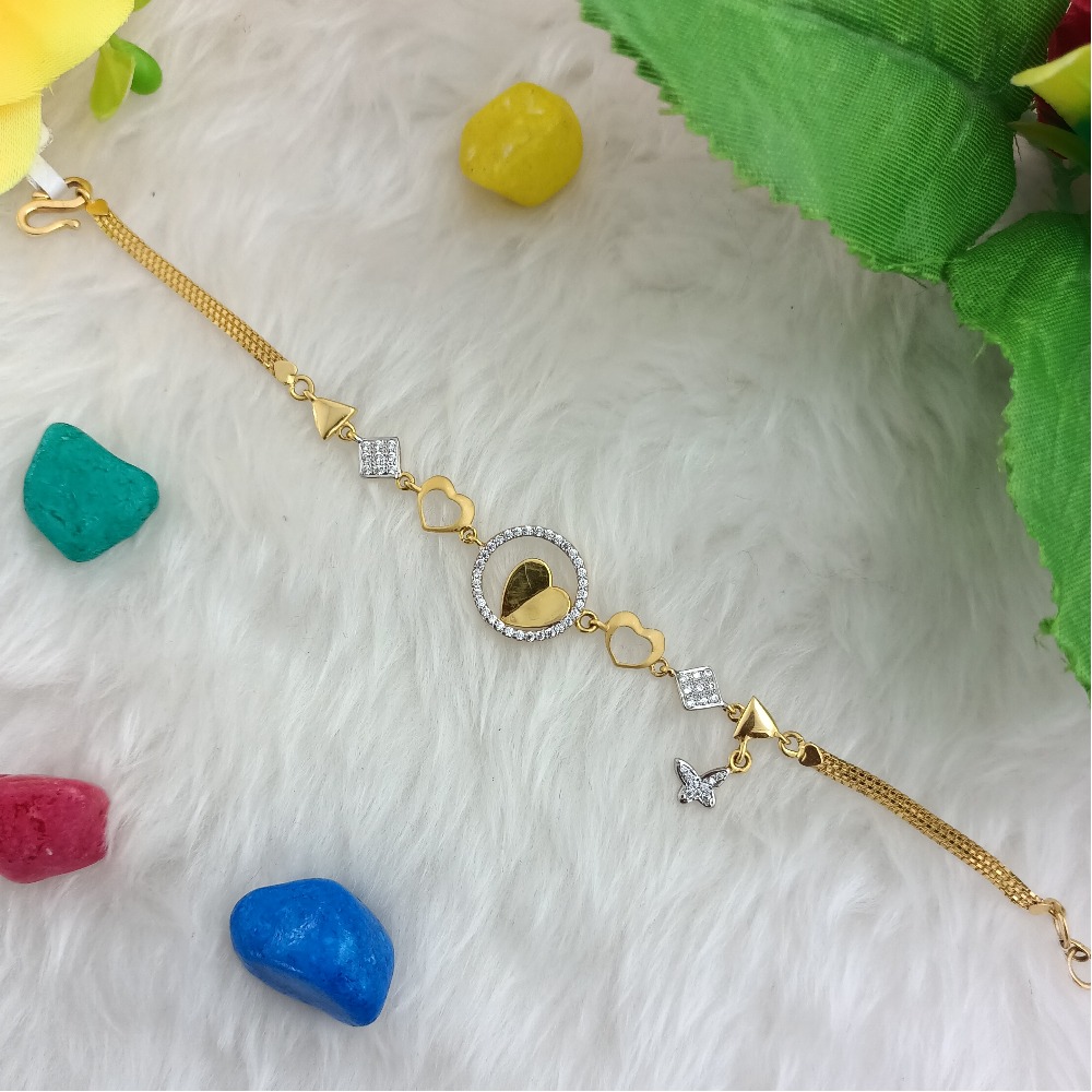 916 Gold CZ Daily Wear Ladies Lucky