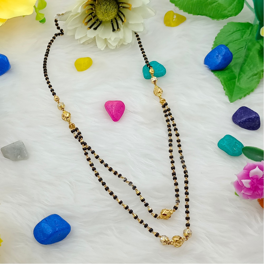 916 GOLD SIMPLE FANCY DOUBLE LINE MANGALSUTRA