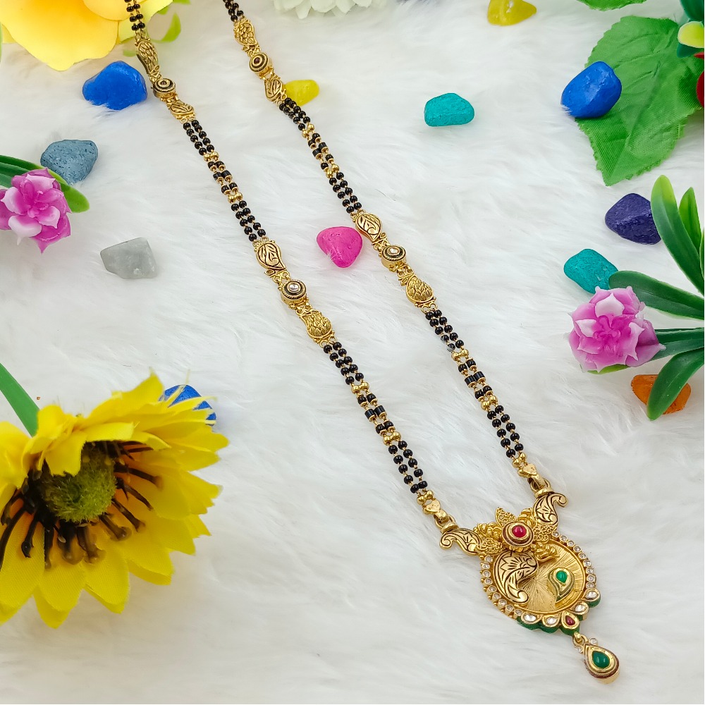 916 GOLD CHAKRI DIAMOND  ANTIQUE MANGALSUTRA