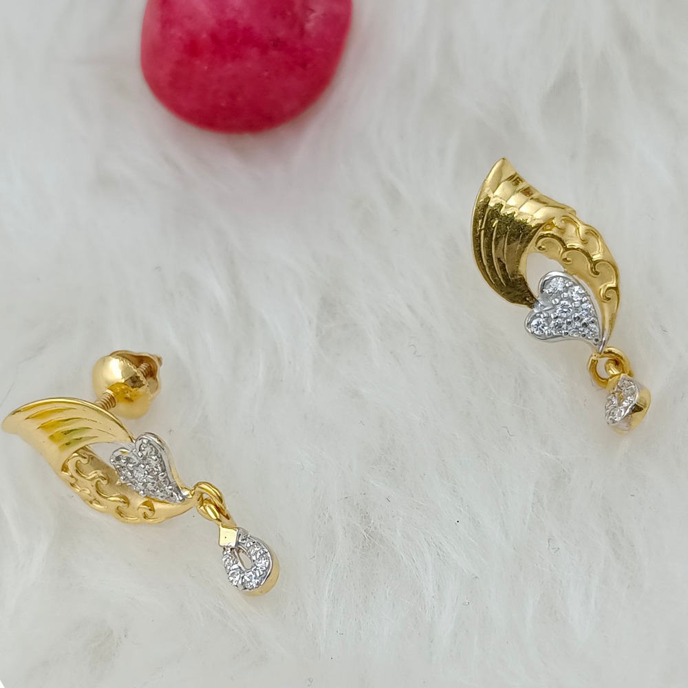 916 GOLD CASTING CZ EARRING